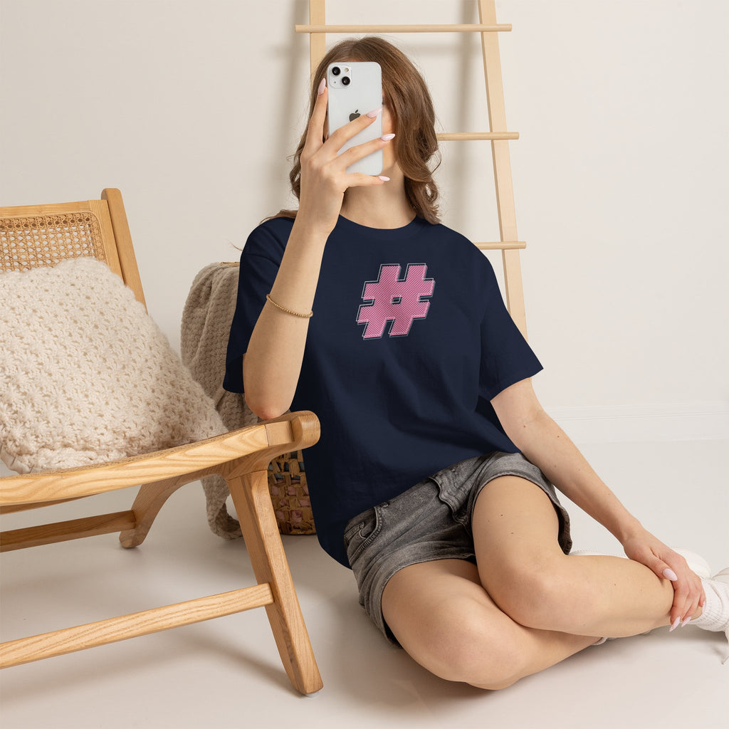 HASH TAG GLYPH Noisy Dolly Glitch Heavyweight Graphic Tee
