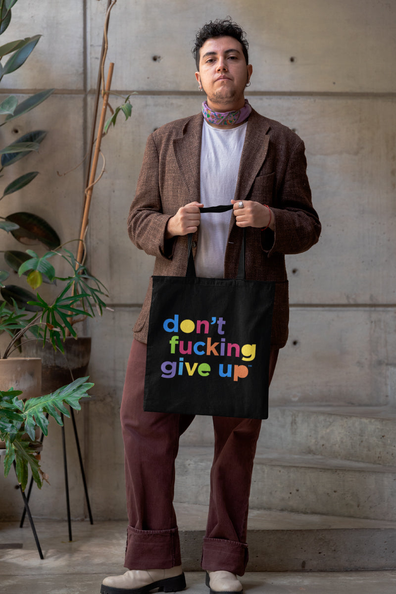Don't fucking give up Noisy Dolly Canvas Tote Bag
