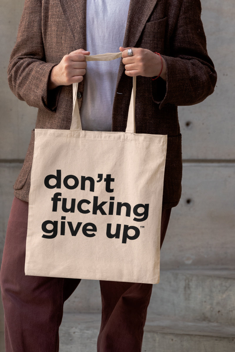 Don't fucking give up Noisy Dolly Canvas Tote Bag