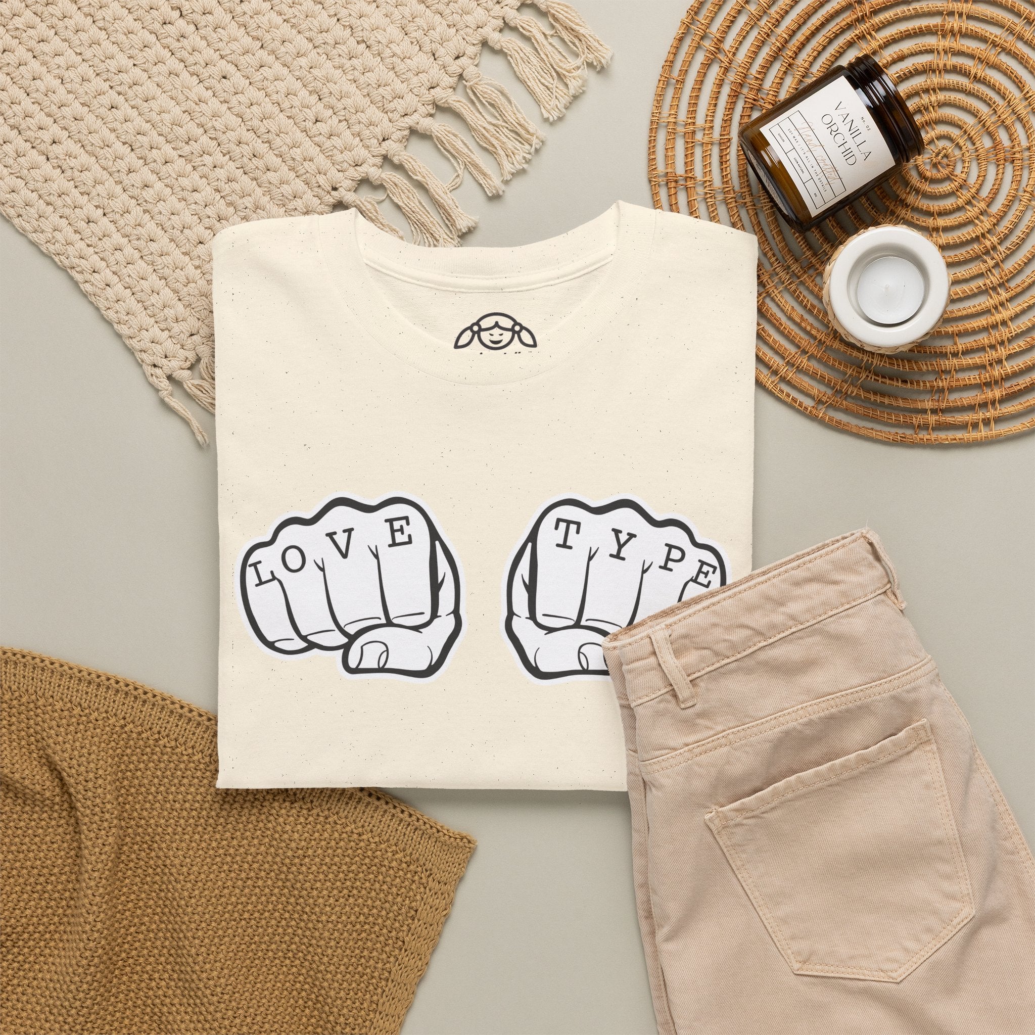 LOVE TYPE Noisy Dolly Heavyweight Graphic Tee