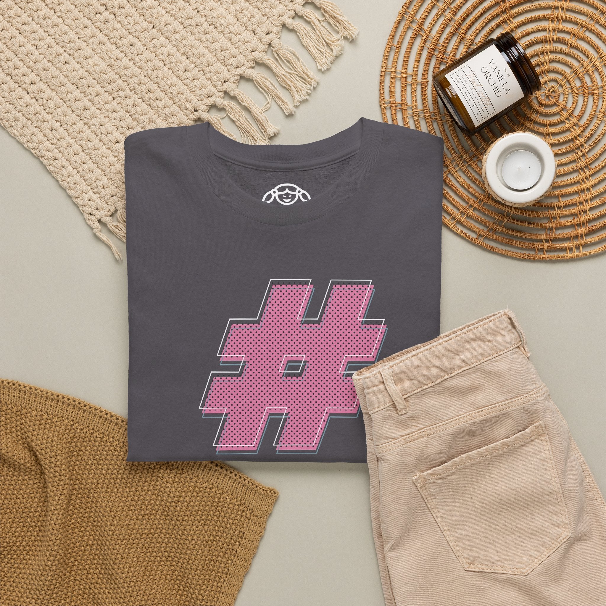 HASH TAG GLYPH Noisy Dolly Glitch Heavyweight Graphic Tee