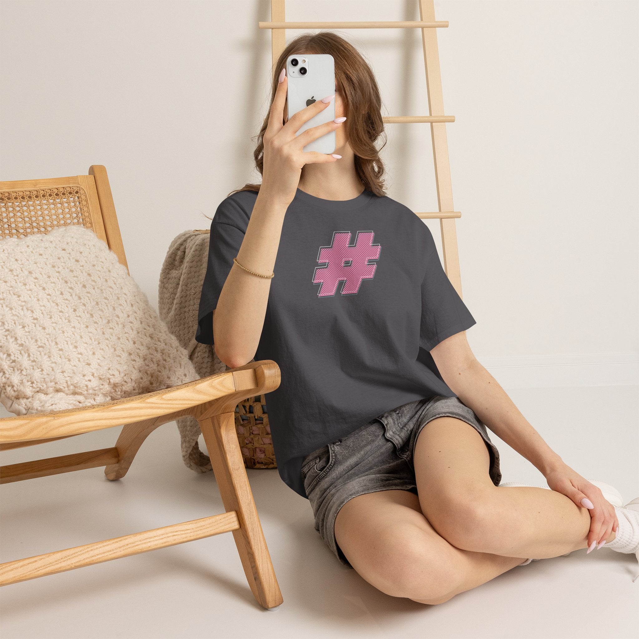 HASH TAG GLYPH Noisy Dolly Glitch Heavyweight Graphic Tee