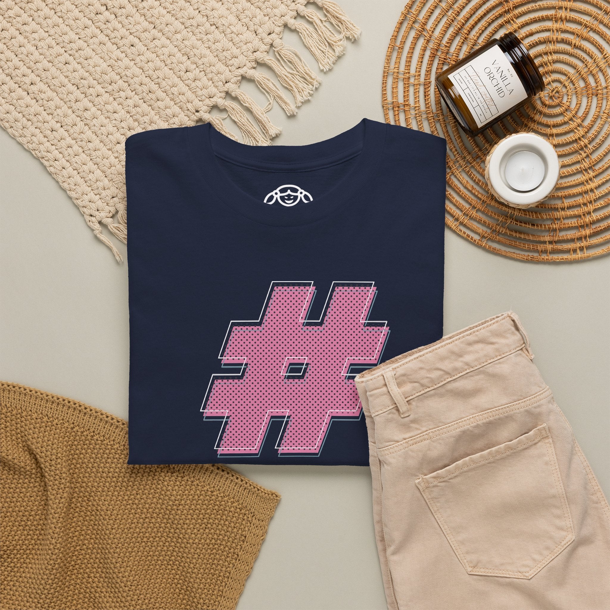 HASH TAG GLYPH Noisy Dolly Glitch Heavyweight Graphic Tee