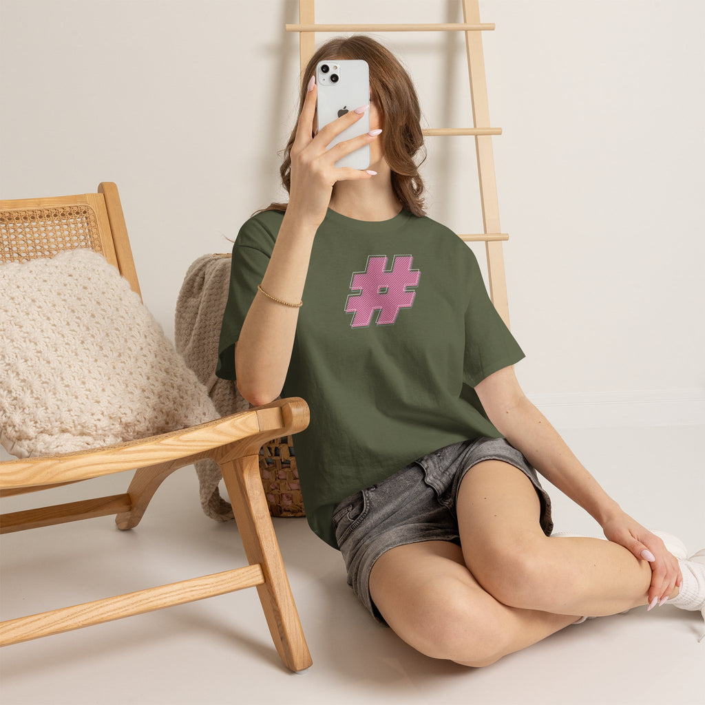 HASH TAG GLYPH Noisy Dolly Glitch Heavyweight Graphic Tee