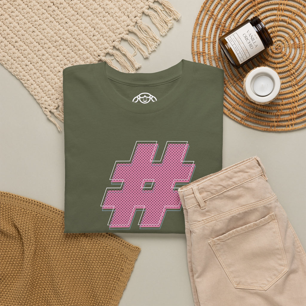 HASH TAG GLYPH Noisy Dolly Glitch Heavyweight Graphic Tee