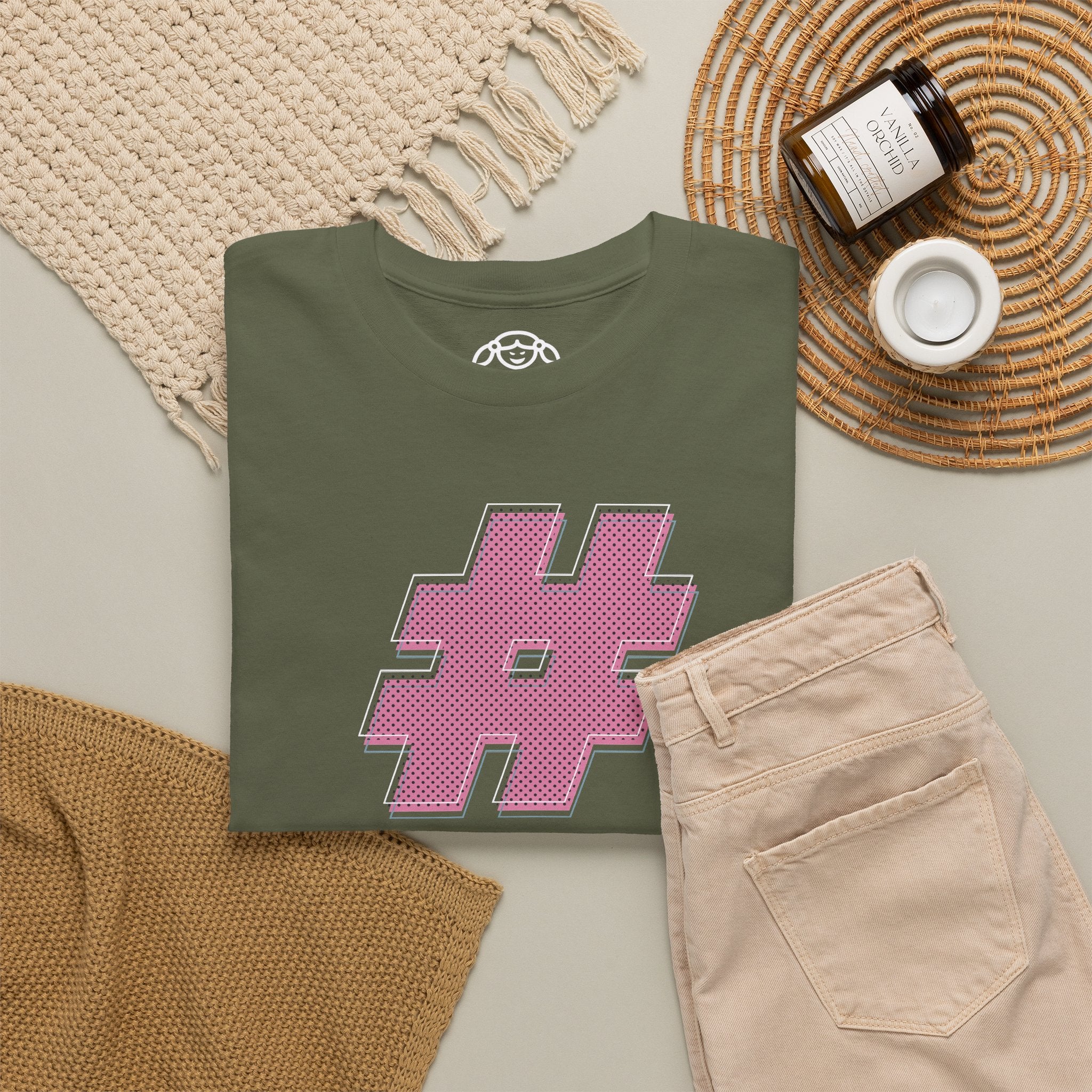 HASH TAG GLYPH Noisy Dolly Glitch Heavyweight Graphic Tee